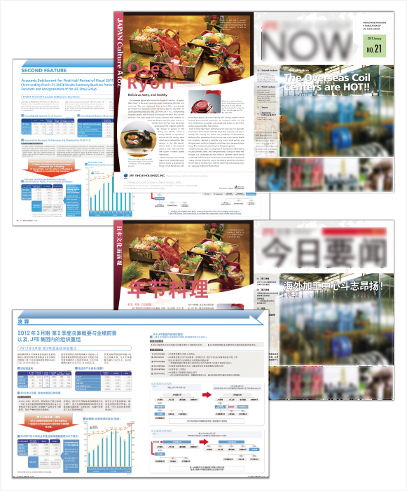 専門商社 英語中国語版 社内報デザイン実績事例