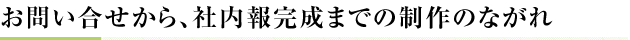お問い合わせから、社内報完成までの制作のながれ